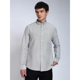 Perch Black & White Cotton Striped Slim Fit Shirt-picture-22