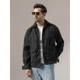 Perch Dark Gray Polyester Boxy Fit Solid Jackets-picture-46