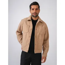 Perch Fawn Regular Fit Solid Jacket-picture-44