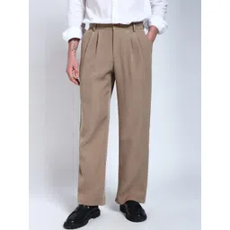 PERCH Men Relaxed Loose Fit Pleated Trousers-picture-37