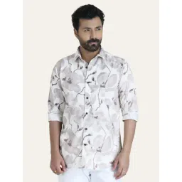 Perch White Slim Fit Printed Shirt-picture-20