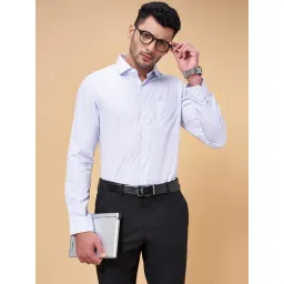 Peregrine by Pantaloons Baby Blue Cotton Slim Fit Checks Shirt-picture-27