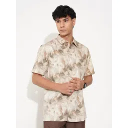 Peregrine By Pantaloons Beige Regular Fit Printed Shirt-picture-29