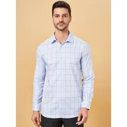 Peregrine By Pantaloons Blue Bell Slim Fit Checks Shirt-picture-24