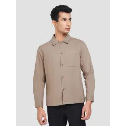 Peregrine By Pantaloons Brown Cotton Regular Fit Shirt-picture-17