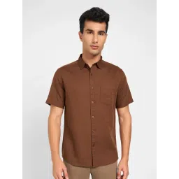 Peregrine By Pantaloons Brown Cotton Regular Fit Shirt-picture-31
