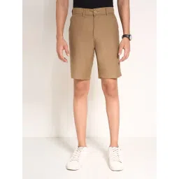 Peregrine By Pantaloons Brown Cotton Slim Fit Shorts-picture-33