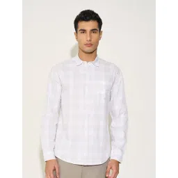 Peregrine By Pantaloons Cannoli Cream Regular Fit Checks Shirt-picture-47