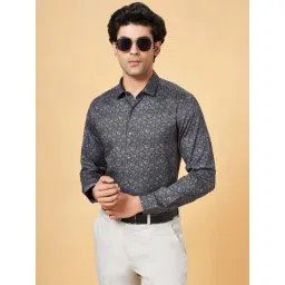Peregrine by Pantaloons Charcoal Slim Fit Printed Shirt-picture-29