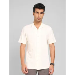 Peregrine By Pantaloons Cream Cotton Slim Fit Shirt-picture-35