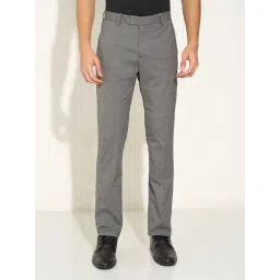 Peregrine By Pantaloons Dark Slate Slim Fit Checks Trousers-picture-47