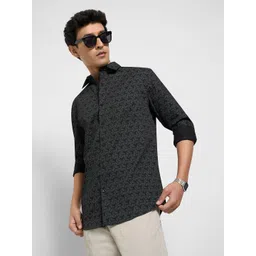 Peregrine by Pantaloons Geometric Printed Spread Collar Regular Fit Casual Shirt-picture-29