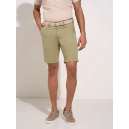 Peregrine by Pantaloons Green Slim Fit Solid Shorts-picture-27