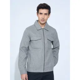 Peregrine By Pantaloons Grey Regular Fit Jacket-picture-41