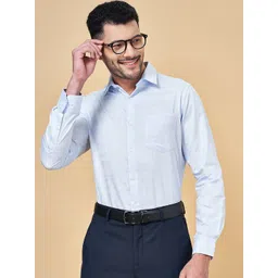 Peregrine by Pantaloons Horizontal Striped Cotton Slim Fit Opaque Formal Shirt-picture-30