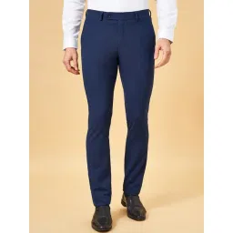 Peregrine by Pantaloons Maritime Blue Slim Fit Trousers-picture-32