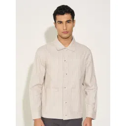 Peregrine By Pantaloons Marshmallow Loose Fit Striped Shirt-picture-15