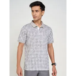 Peregrine by Pantaloons Men Checked Polo Collar T-shirt-picture-26