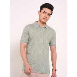 Peregrine by Pantaloons Men Printed Polo Collar Extended Sleeves Pockets T-shirt-picture-36