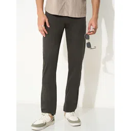 Peregrine by Pantaloons Men Solid Slim Fit Mid-Rise Cotton Plain Regular Trousers-picture-30