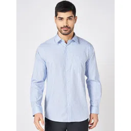 Peregrine by Pantaloons Men Spread Collar Micro Checked Cotton Formal Shirt-picture-12