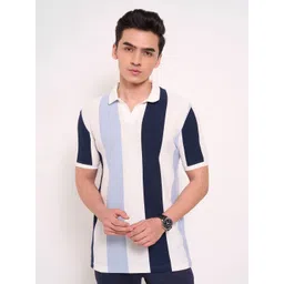 Peregrine by Pantaloons Men Striped Polo Collar Applique T-shirt-picture-13