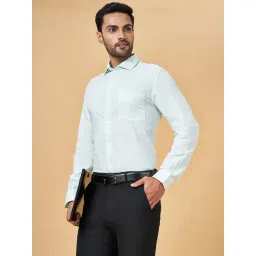 Peregrine by Pantaloons Mint Green Regular Fit Self Design Shirt-picture-36