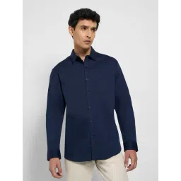 Peregrine By Pantaloons Navy Cotton Regular Fit Shirts-picture-24