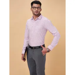 Peregrine by Pantaloons Pink Cotton Slim Fit Striped Shirt-picture-36