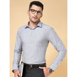 Peregrine by Pantaloons Slim Fit Opaque Striped Cotton Formal Shirt-picture-23