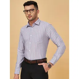 Peregrine by Pantaloons Slim Fit Opaque Striped Cotton Formal Shirt-picture-22