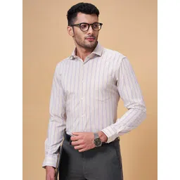 Peregrine by Pantaloons Slim Fit Opaque Striped Cotton Formal Shirt-picture-20