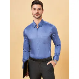 Peregrine by Pantaloons Slim Fit Spread Collar Long Sleeves Formal Shirt-picture-23
