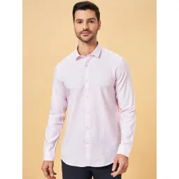 Peregrine by Pantaloons Soft Pink Cotton Slim Fit Printed Shirt-picture-38