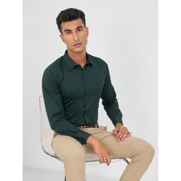 Peregrine by Pantaloons Spread Collar Slim Fit Formal Shirt-picture-17