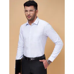 Peregrine by Pantaloons Vertical Striped Slim Fit Cotton Formal Shirt-picture-28