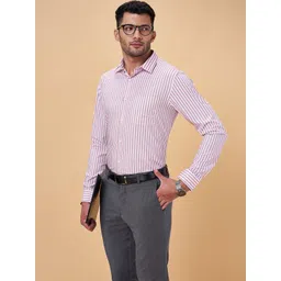 Peregrine by Pantaloons Vertical Striped Slim Fit Cotton Formal Shirt-picture-27