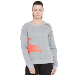 PERF Women Logo Printed Round Neck Pullover Sweatshirt-picture-44