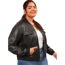 perfect productions Plus Size Crop Jacket,Classic Leather Jacket,Ladies' Slim Fit Leather Jacket,Plus size Crop Leather Jacket, Short Leather Jacket,Plus Size Crop Leather Jacket For Women,Jacket01.-picture-25