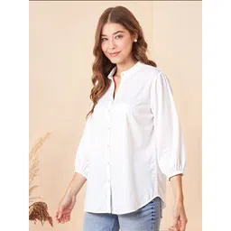 perfect productions Women Regular Fit Solid Mandarin Collar Casual Shirt-picture-20