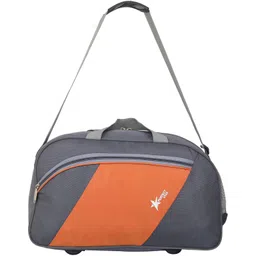 45 L Gym Duffel Bag - perfect star luggage duffle light weight high quality Branded Small Travel Duffel Luggage Bag -grey orange -45L hand duffle bag front side pocket new stylish duffle bag large capacity - Grey, Orange-picture-10