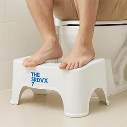Perfect Toilet Posture Plastic Potty Step Stool for Western Toilet Bathroom Slope Design for Scientific Angle, Anti-Slip, 20 CM Height (White)-picture-22