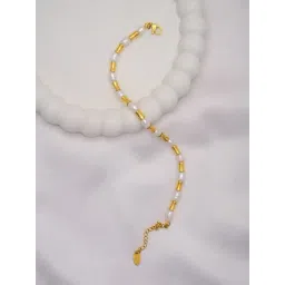Perfectly Average 18k Gold Plated Chain Bracelet studded with timeless Freshwater Pearls-picture-18