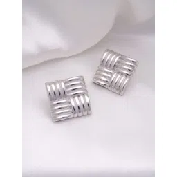 Perfectly Average Large Knot Square Studs Silver-picture-21