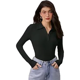 perfette wollo Casual Regular Sleeves Solid Women Button Collar Top-picture-53
