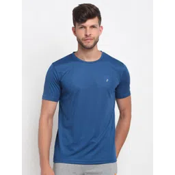 PERFKT-U Men Blue Solid Antimicrobial T-shirt-picture-29