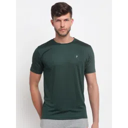 PERFKT-U Men Green Solid Round Neck Training T-shirt-picture-13