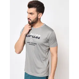 PERFKT-U Typography Printed Round Neck Rapid-Dry Sports T-Shirt image 3