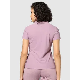 Performax Women Solid Polo Collar T-shirt image 5