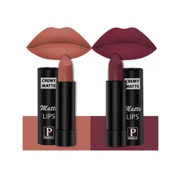 PERPAA Creamy Matte Set Of 2 Long Stay Intense Lipstick - Caramel 62 - Cherry Red 96-picture-39